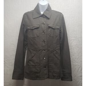 Jag Heather Gray Herringbone Utility Jacket Women’s Medium Cotton Stretch